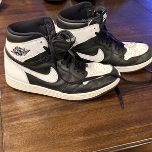 Air Jordan Black and White High-Top Sneakers